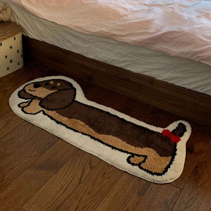 Tufted Dachshund Cartoon Rug