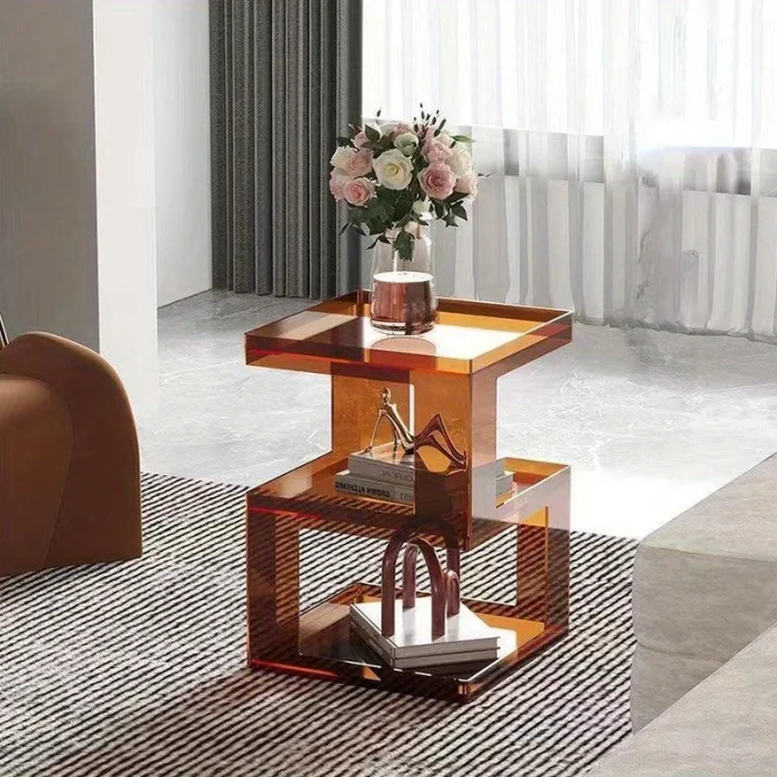 Acrylic Modern Cubby Side Table