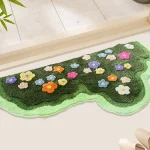 Tufted Green Plant Floral Rug