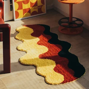 Long Tufting Geometric Bedroom Rug