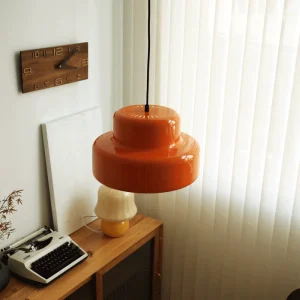 Bauhaus Vintage Orange Chandelier