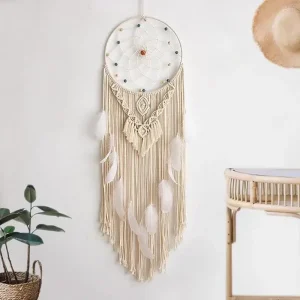 Macrame Dream Catcher with Feathers