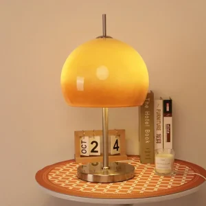 Retro Orange Mushroom Table Lamp