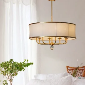 Vintage Fabric Pendant Chandelier