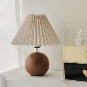 Nordic Walnut Bedside Lamp Light