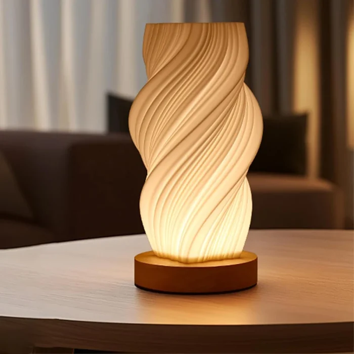 Striped Mini Wood Night Lamp