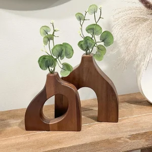Nordic Wood Flower Vase Set