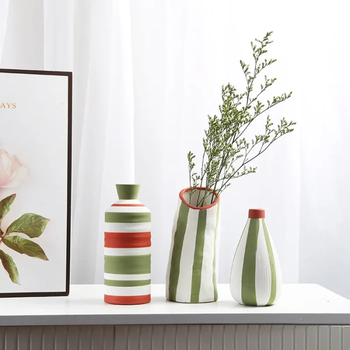 Hand-Drawn Ceramic Floral Vase