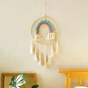 Handmade Rainbow Tassel Wall Tapestry