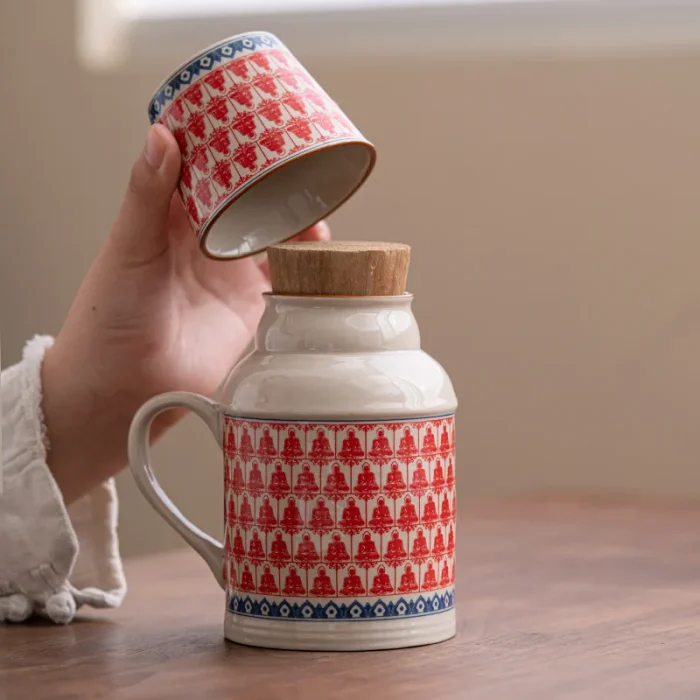 Ru Kiln Ceramic Warm Mug With Lid