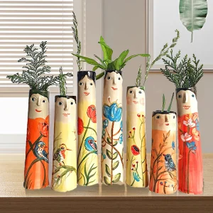 Bohemian Hand-Painted Family Bud Vases