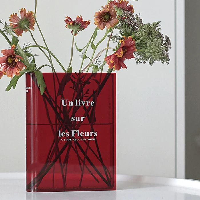 Book-Shaped Acrylic Hydroponic Flower Vase