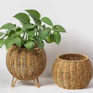 Boho Handmade Imitation Rattan Plant Stand