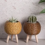 Rattan Woven Planter with Legs