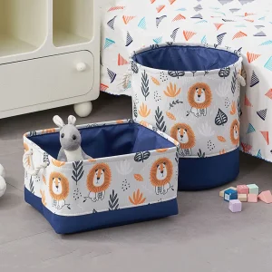 Cartoon Lion Canvas Laundry Basket