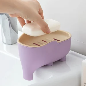 Cute Elephant Double Layer Soap Box