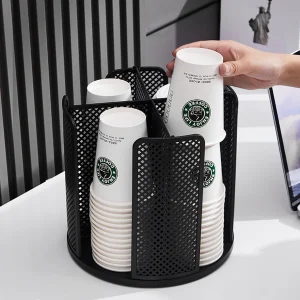 Rotating Desktop Plastic Cup Organizer