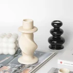 Ceramic Rustic Candlestick Holder Set